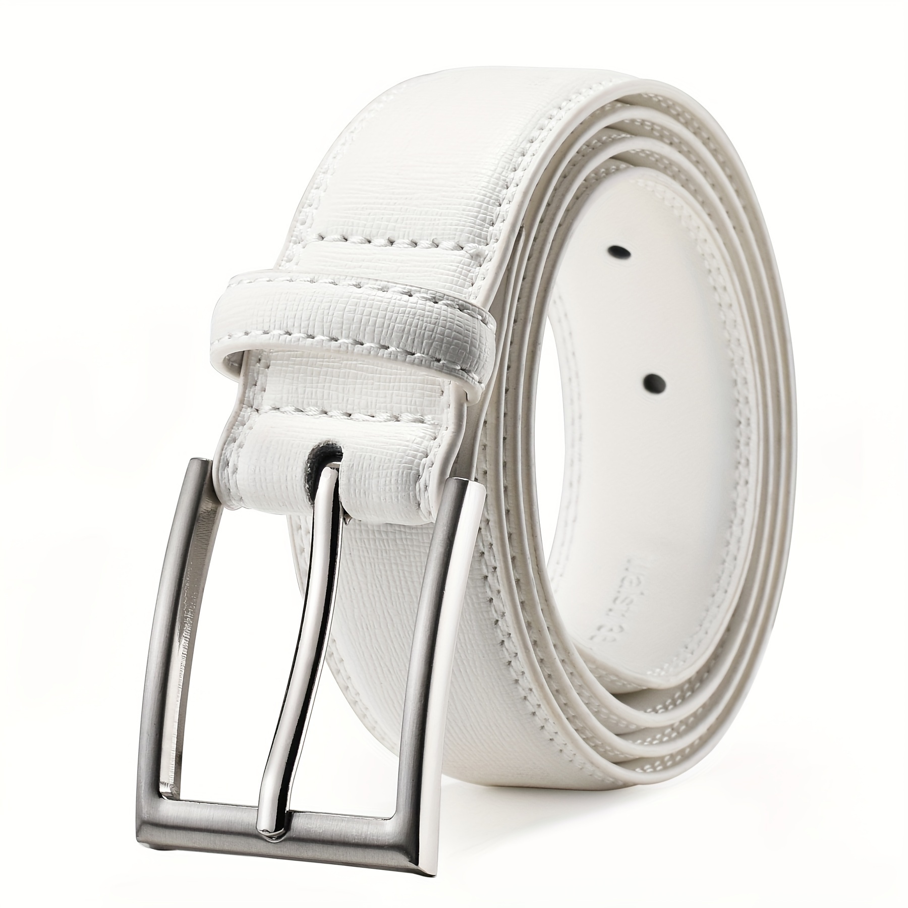 Cinturones de vestir de cuero genuino para hombres – Cinturón para hombre  para trajes, jeans, uniforme con hebilla de un solo diente – diseñado en