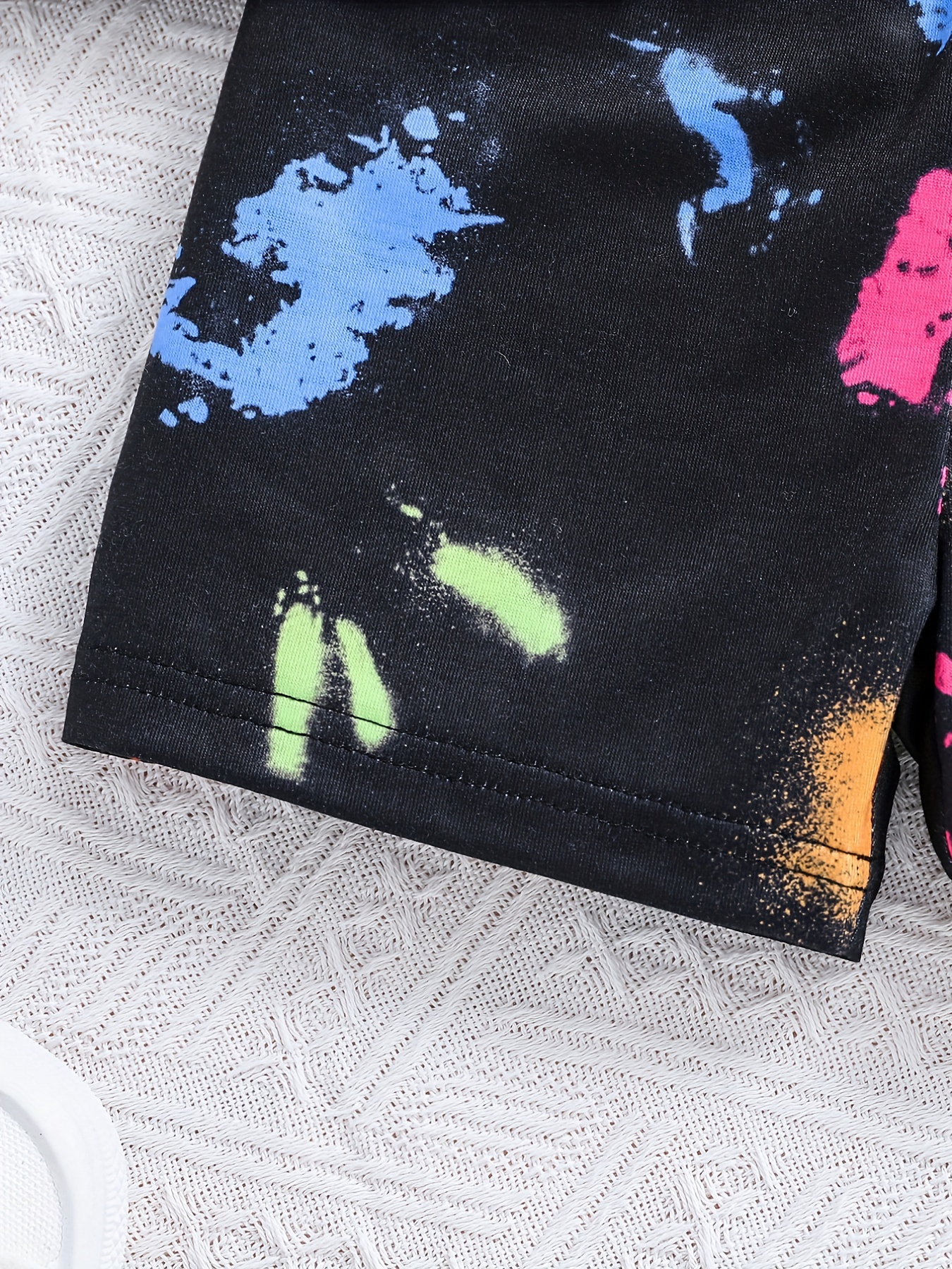 Kids Fluorescent Graphic T shirt & Short Set For Summer