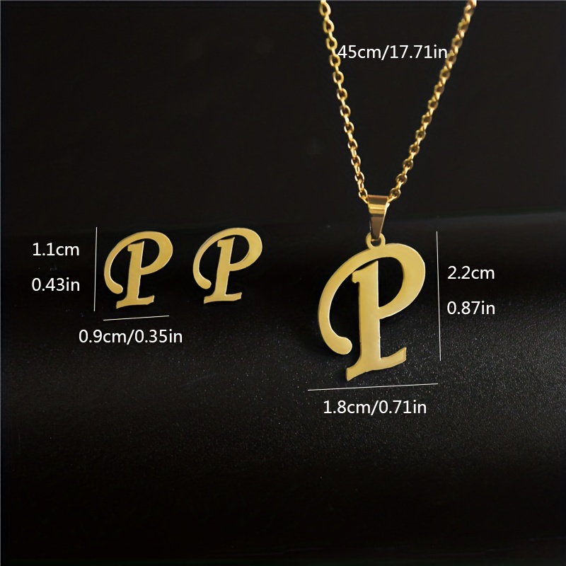  Jewelry Sets for Women Necklaces and Earrings and Bracelets  Fashion Name English Necklaces Jewelry Chain Pendant Letter 26 Gift Women  Earrings Jewelry Sets for Teen Girls 16-18 (V, One Size) 