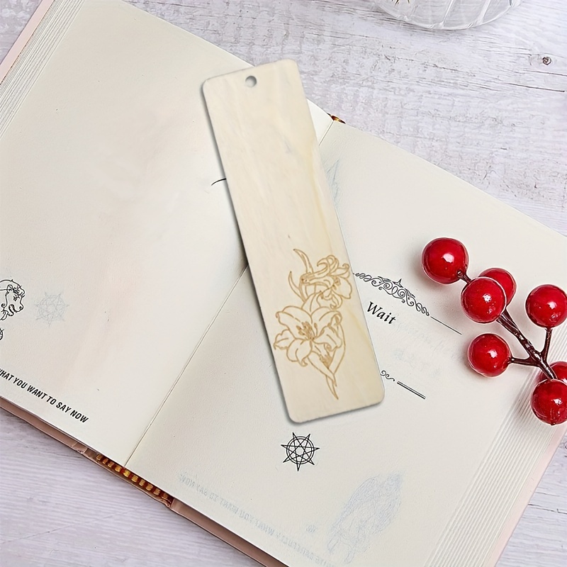 10pcs Wooden Blank Bookmarks Diy Wooden Craft Bookmark - Temu