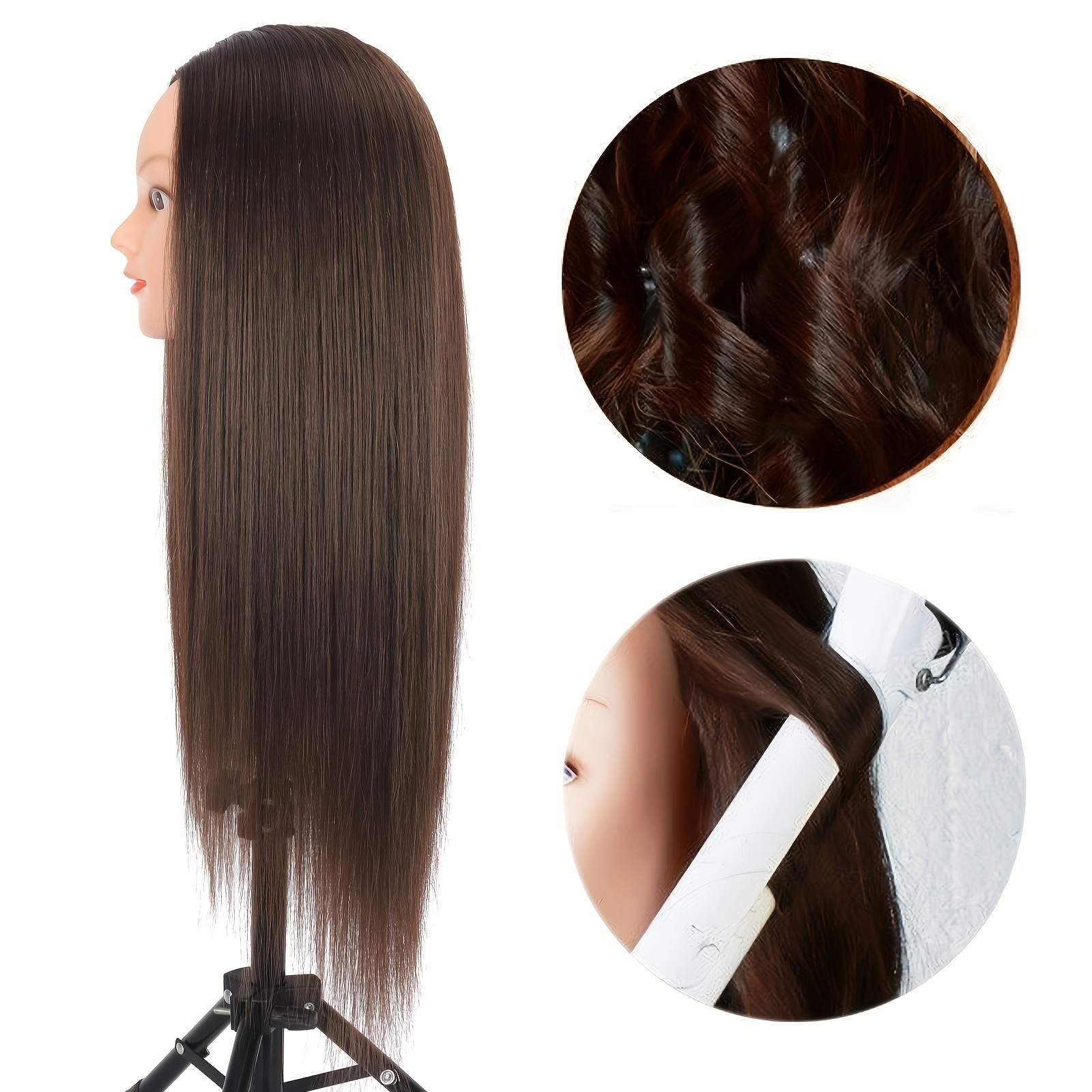 Premium Mannequin Head With Hair 75% Real Human Hair - Temu