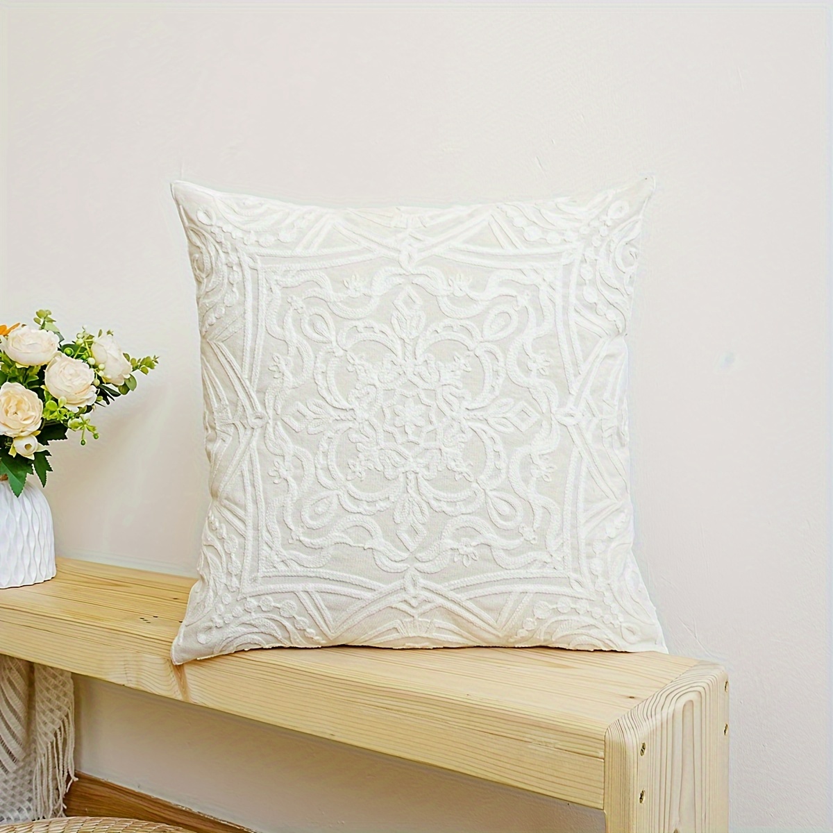 1pc Bohemian Style Floral Pattern Pillowcase, Craft, Home Decor Multi-room Universal, Pillow Insert Not Included