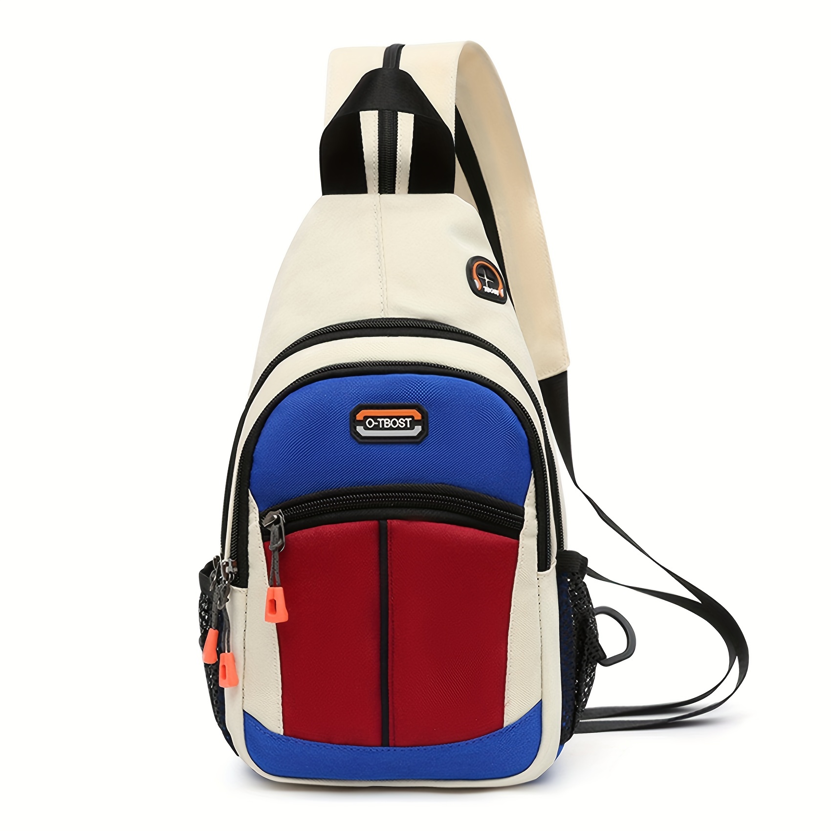 Geometric Pattern Sling Bag, Outdoor Travel Chest Bag, Crossbody Bag With  Earphone Hole - Temu