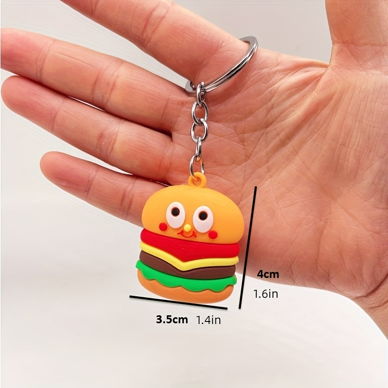 Creative Simulation Food Car Keychain Pendant, Soft Hamburger