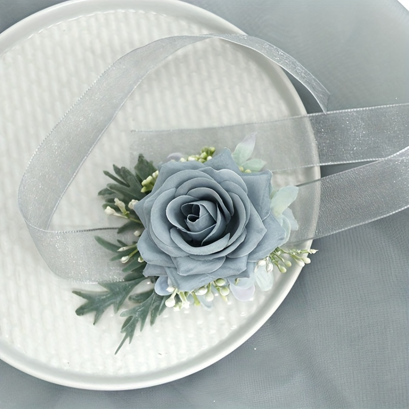 Rose Wedding Wrist Corsage And Boutonniere Set For Bride - Temu