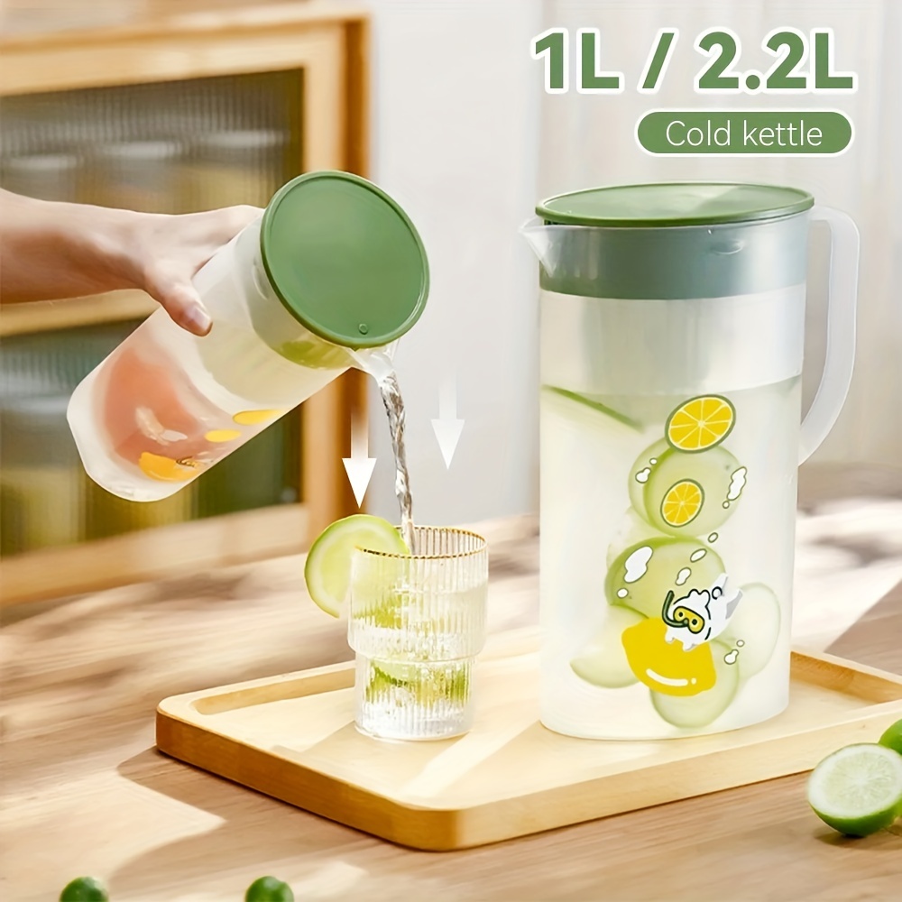 2.2 Liter Cold Kettle with 4 Cups Plastic Household Drinking Water Bottle  with Handle Lemonade Pitcher Containers Beverage Jug