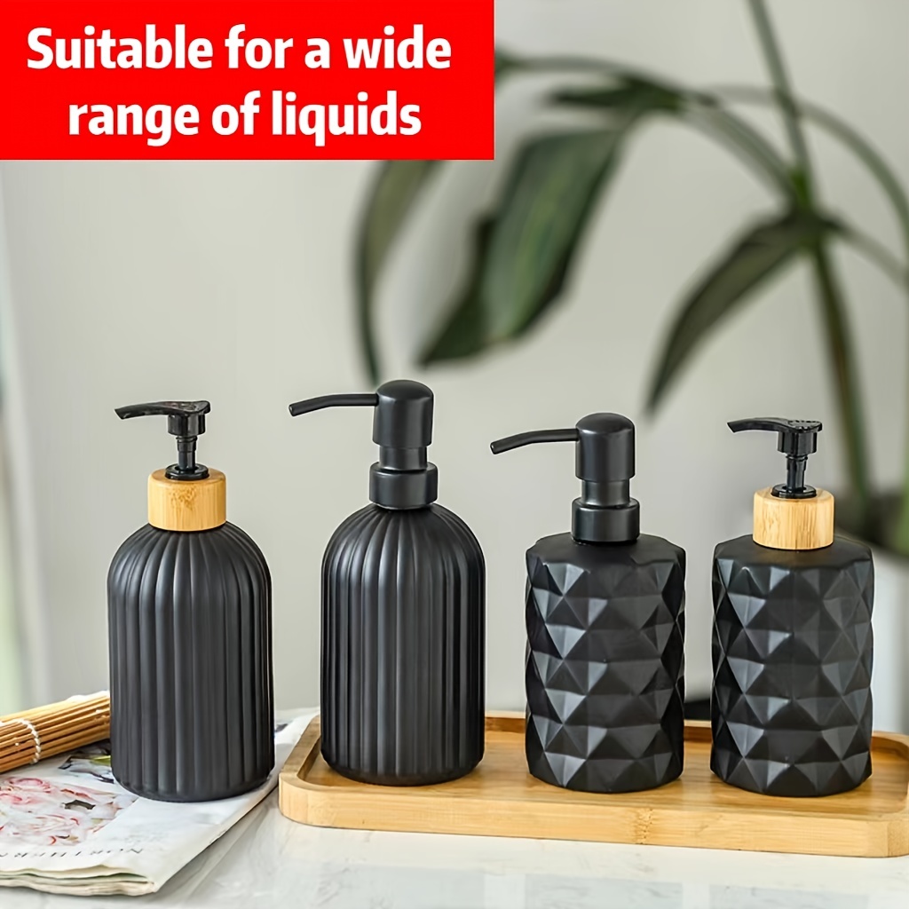 1pc Refillable Shampoo, Conditioner, Shower Gel, Hand Soap Dispenser Bottle  With Pump, Clear Plastic Press Bottle For Distributing. 300ml And 500ml  Options Available.