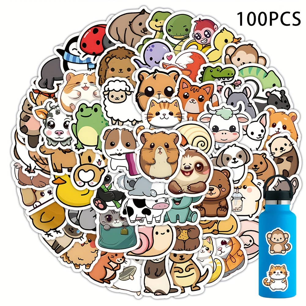 Cute Animal Stickers Vinyl Stickers Colorful Waterproof - Temu