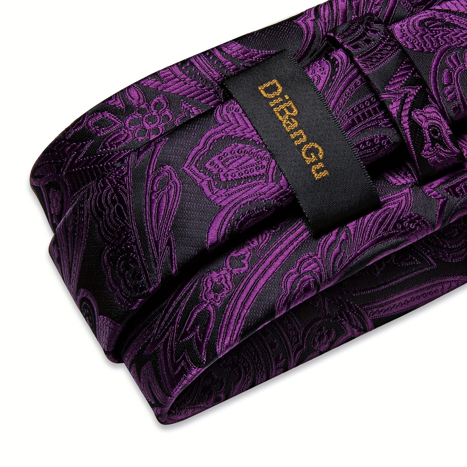 Men's Purple Stripes Floral Ties Set Necktie