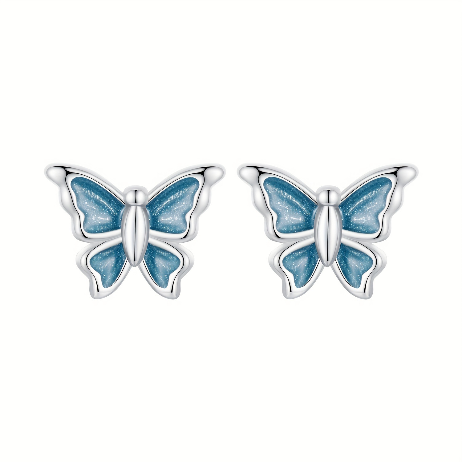 JadeAngel Butterfly Stud Earrings For Women - 925 Silver Plated, Brass Base, Cute Dainty Earrings