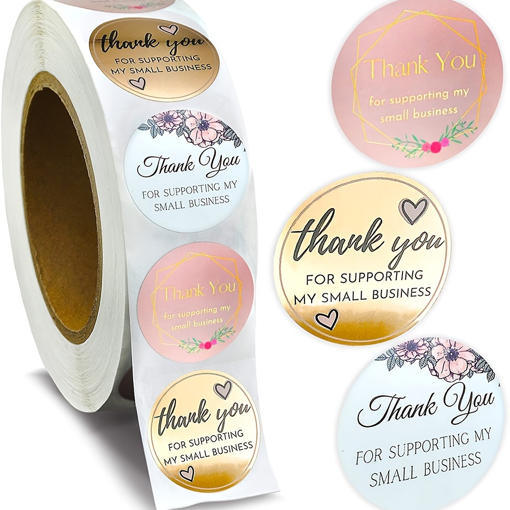 Étiquettes générales 500Pcs Merci Stickers Autocollants d'Étiquette de  Thank You Rouleau Rond Étiquettes Adhésives Papier
