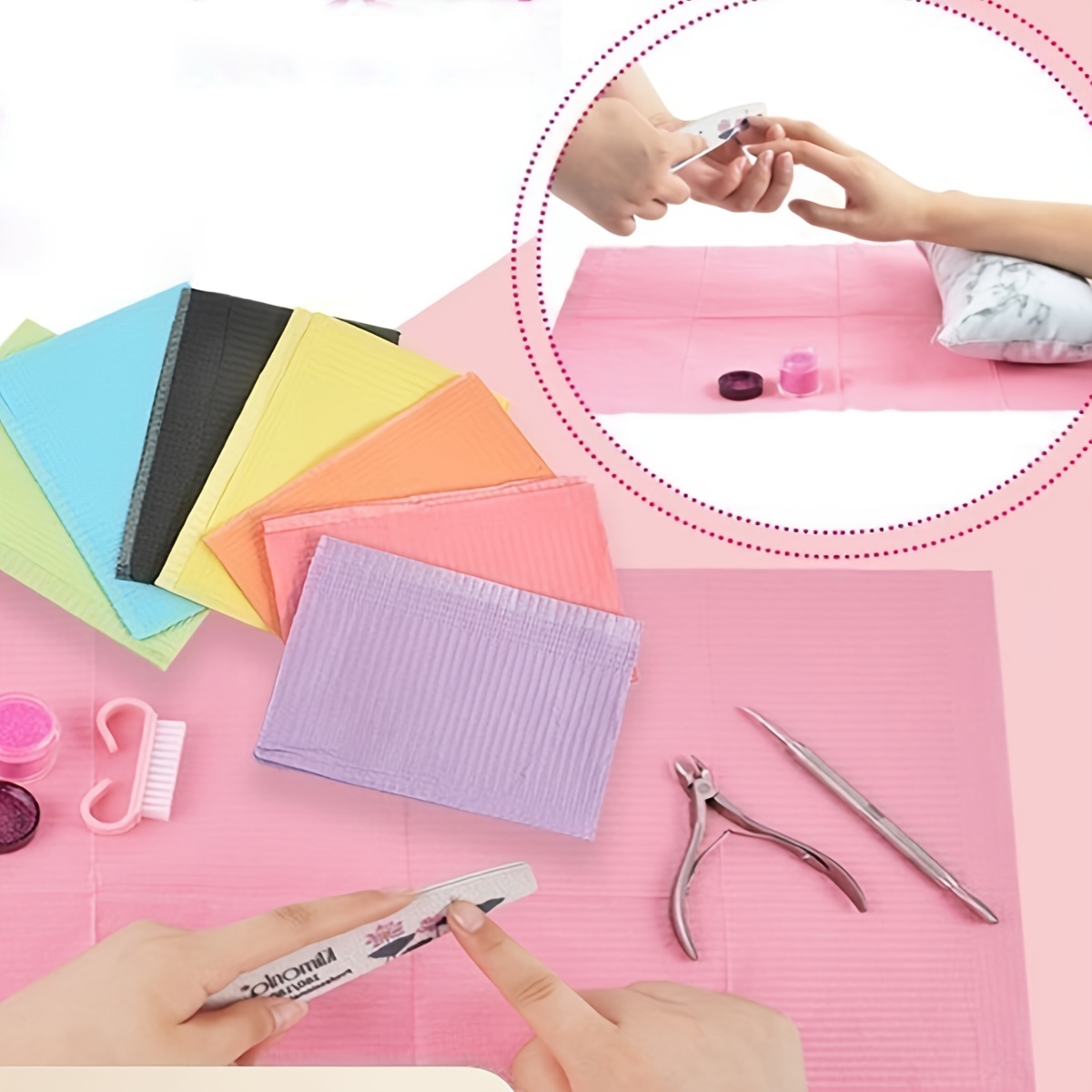 Nail Art Table Towels Mat Nail Tips Art Paper Disposable - Temu