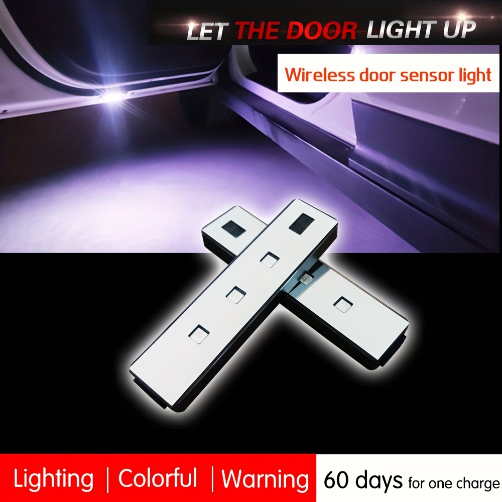 4 Pcs/Set Car Door LED Warning Light Wireless, Universal Car