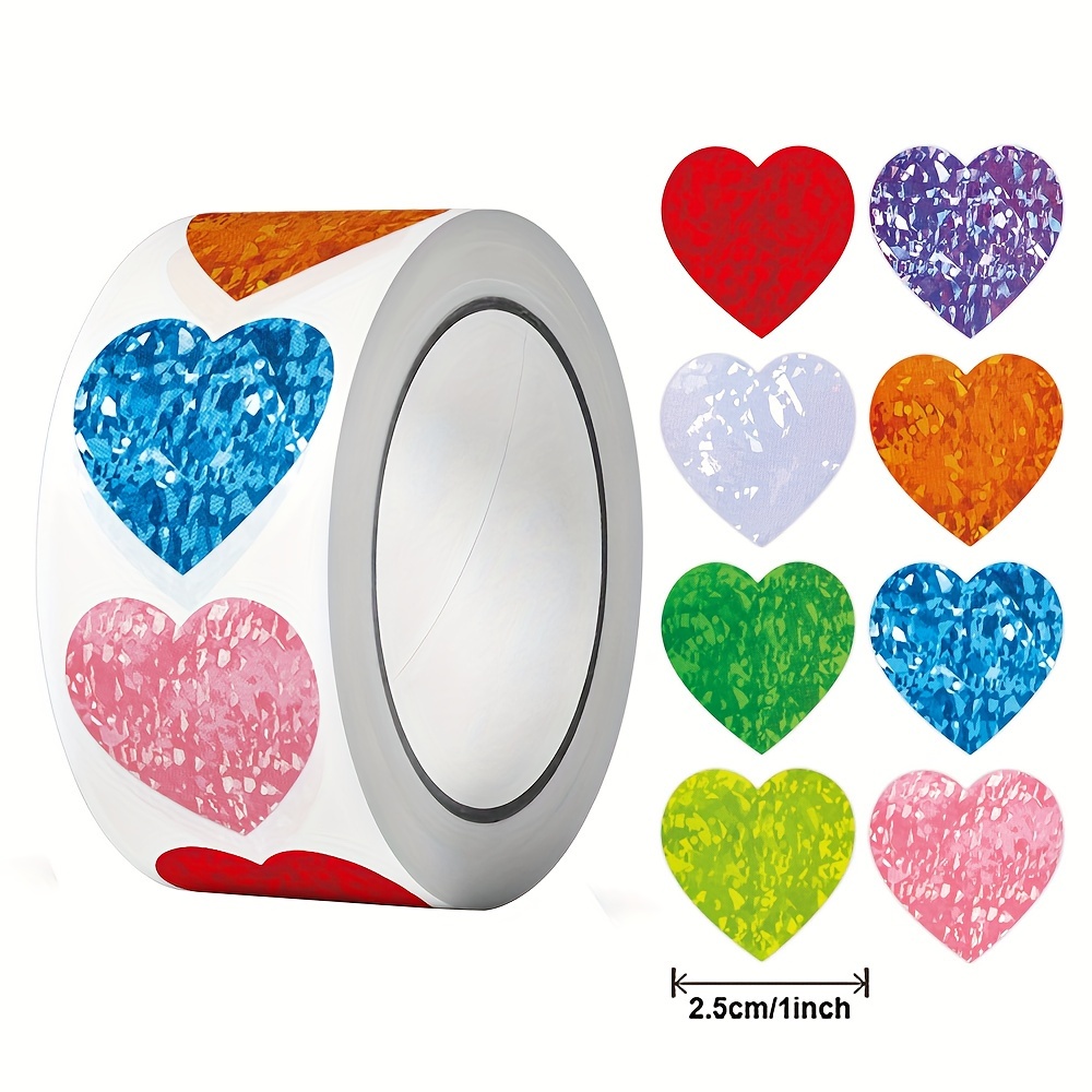 Valentines Glitter Stickers 500pcs Roll Glitter Tiny Red - Temu