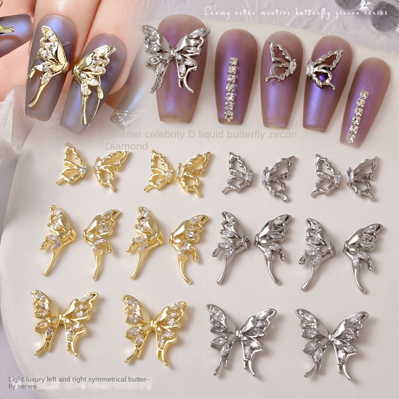 Butterfly Shape 3d Nail Jewelry Studs Gorgeous Manicure - Temu