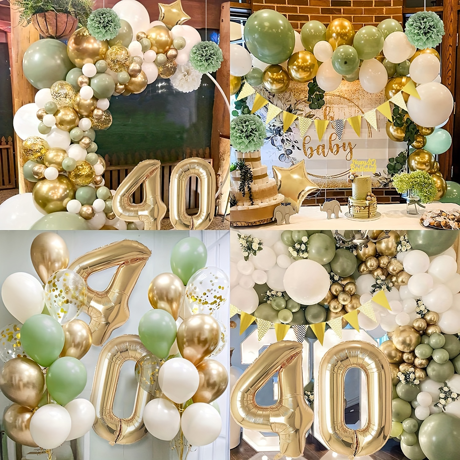 Decoraciones de 40 cumpleaños para hombres y mujeres, 40 globos
