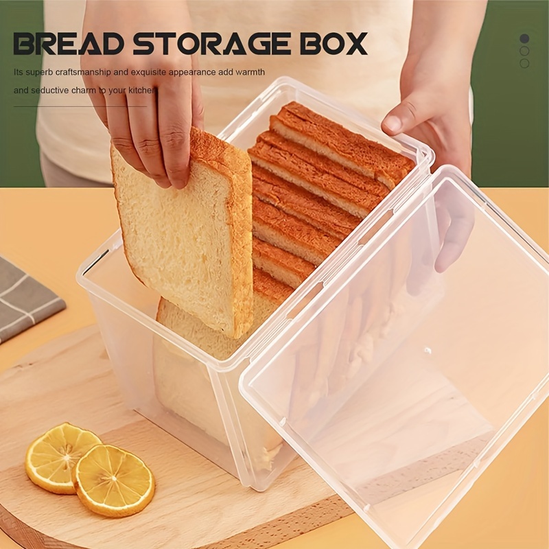 1pc Large Clear Bread Box, Fresh-Keeping Airtight Storage Container For  Bread And Toast, Plastic Bread Keeper, Home Kitchen Supplies