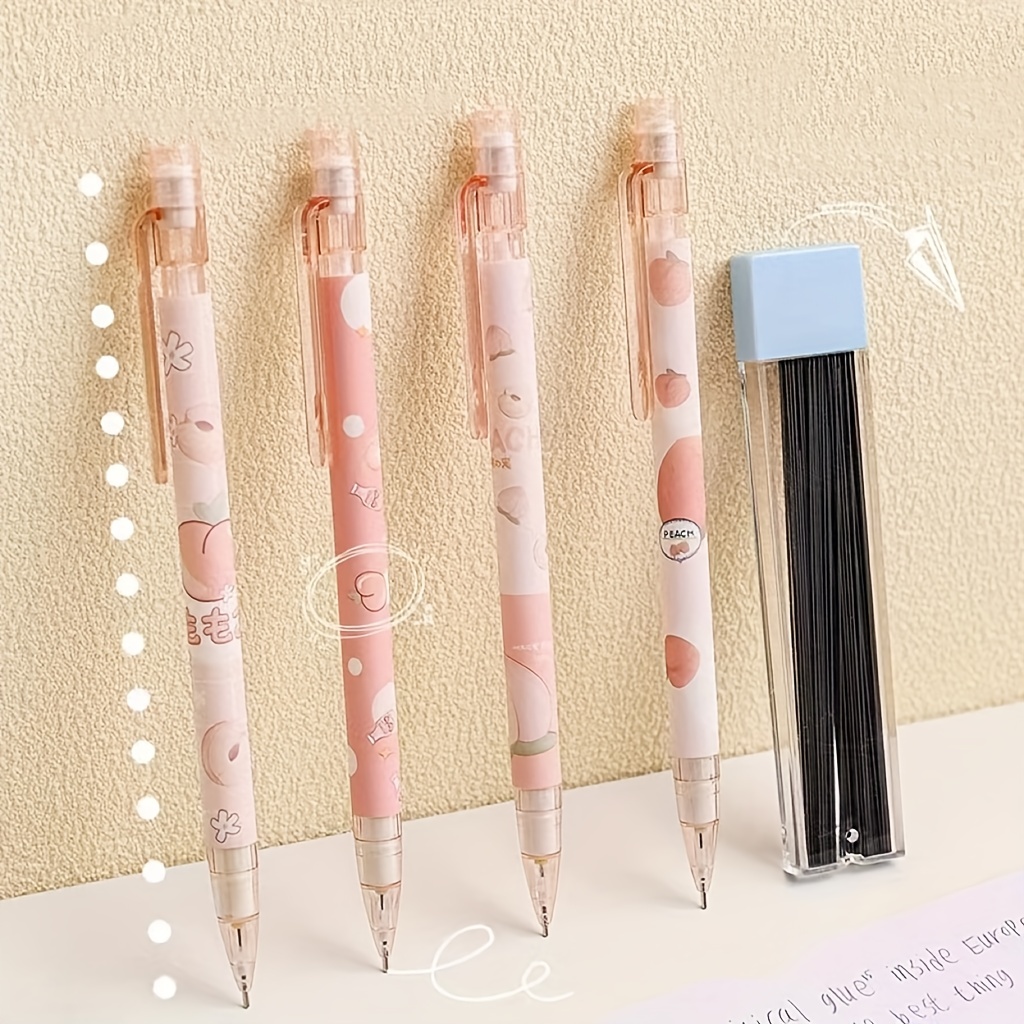 Mechanical Pencil Set Include Peach Mechanical Pencils With - Temu