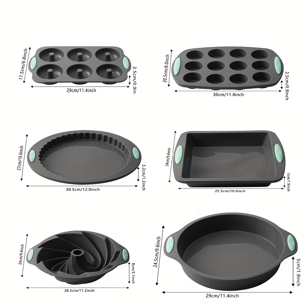 Non-stick Silicone Baking Cake Pan, Biscuit Sheet Molds Tray Set For Oven,  Bpa Free Heat Resistant Bakeware Suppliers Tools Kit For Muffin Loaf Bread  Pizza Cheesecake Cupcake Pie, Diy Supplies, Baking Tools