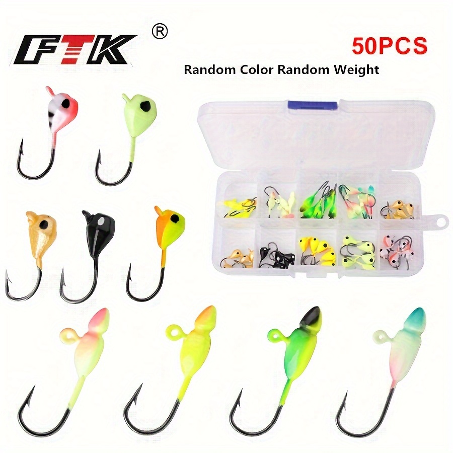 50pcs Ice Fishing Tackle, Metal Lures For Bass, Pike, Trout, Walleye,  Saltwater And Freshwater Fishing Lure Tackle (Random Colors Random Grams)