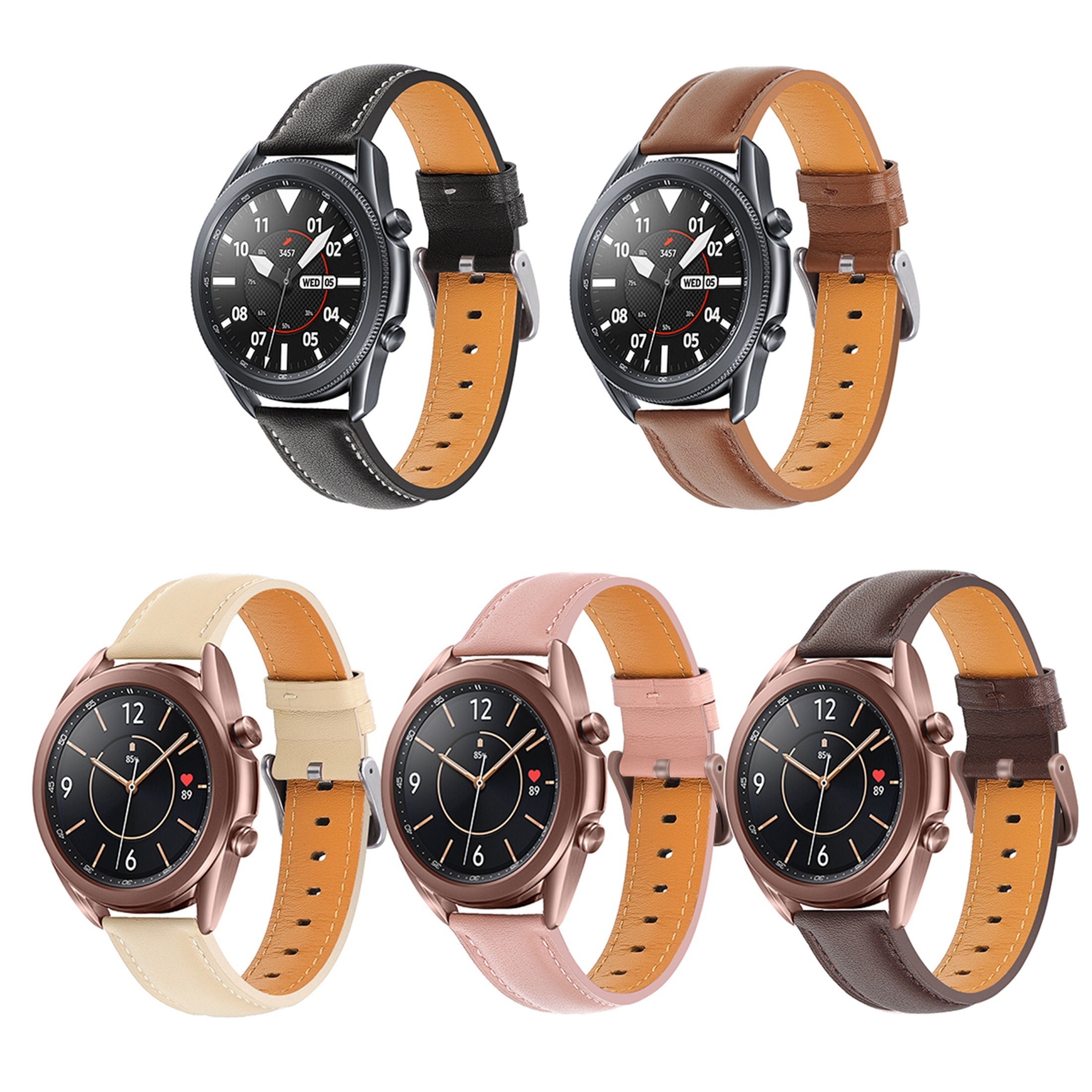 Quick Release Luxury Leather Watch Band Strap For Samsung Galaxy