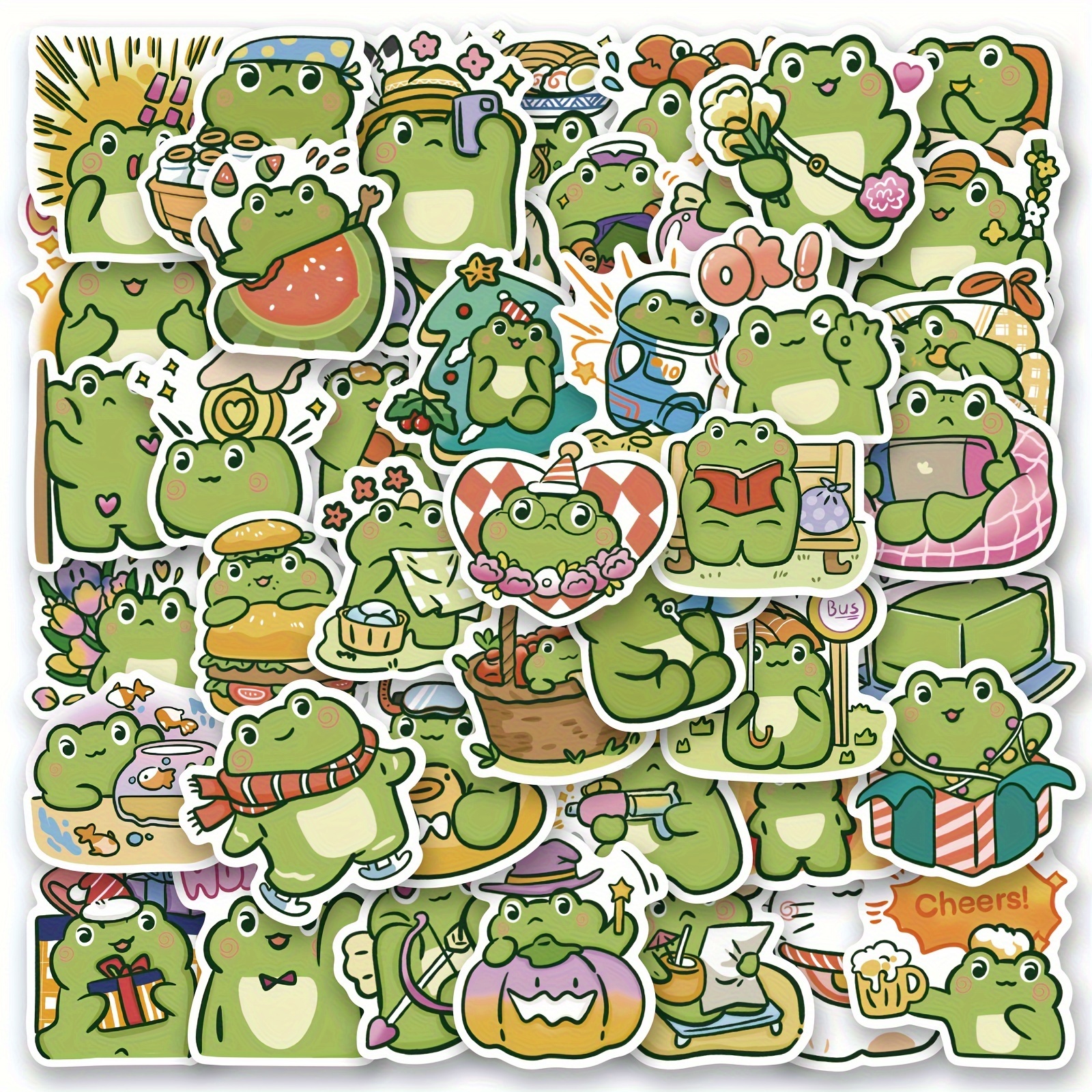 Cute frog gift ideas, frog kids tee, frog kids hoodies, frog home decor  gifts - Frog - Sticker