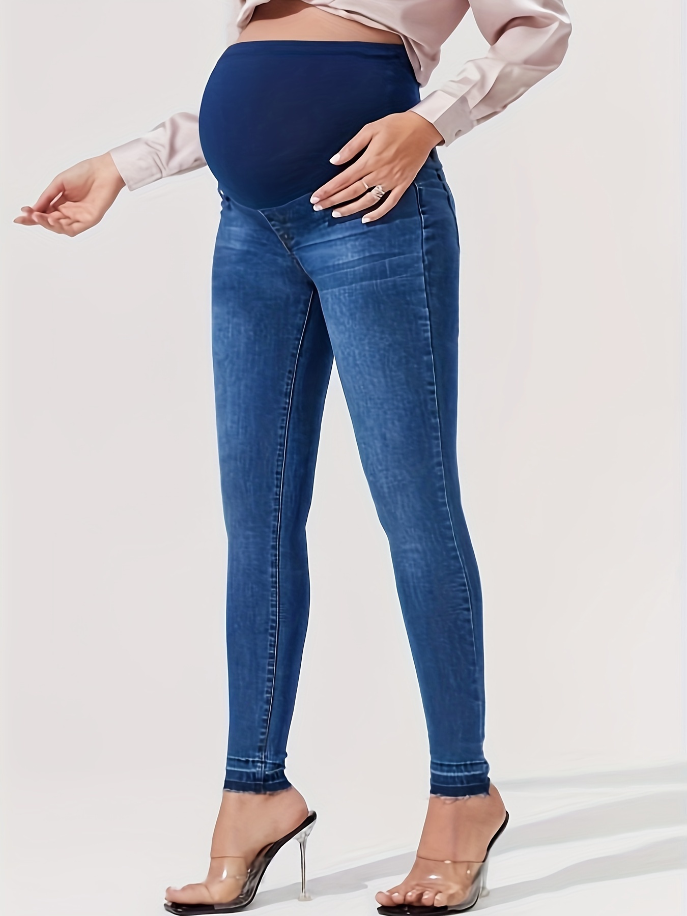 Pantalon Denim Maternité A:Glow Blanc - Taille 10 Occasion Très Bon état