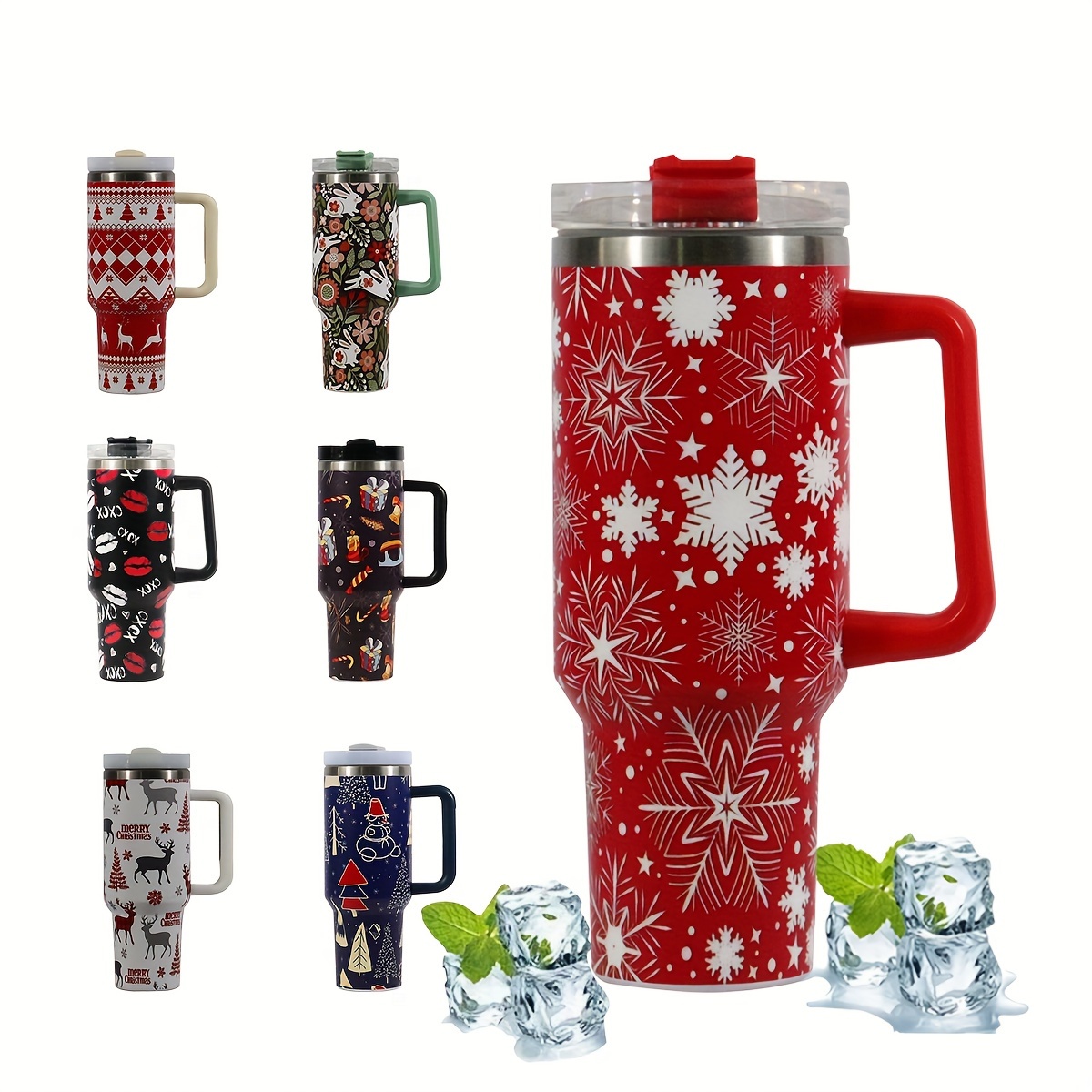 1pc 1200ml/40oz Christmas Printed Stainless Steel Water Bottle, Double  Layer Insulation Tumbler Cup, Leakproof Portable For Outdoor Sports,  Fitness