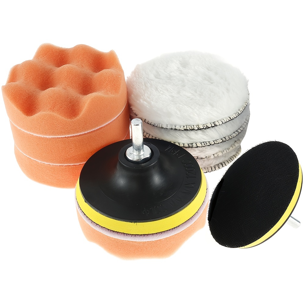 12pcs 4 Inch Polishing Pads Set with M10 Drill Adapter & Car Foam Polisher Attachment