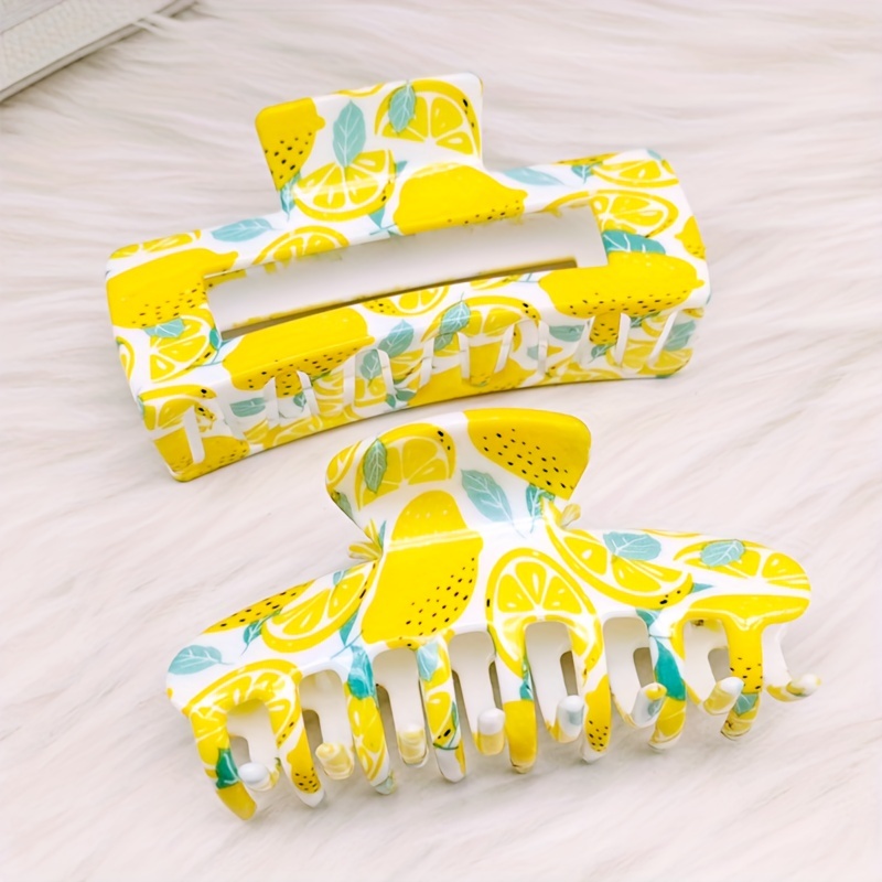 Rose Flower Pattern Hair Claw Ponytail Holder Hair Accessory