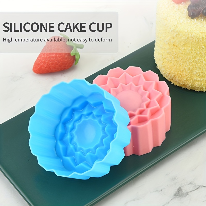 Round Silicone Egg Baking Pans Cup Pastry Muffins Cake Molds - Temu