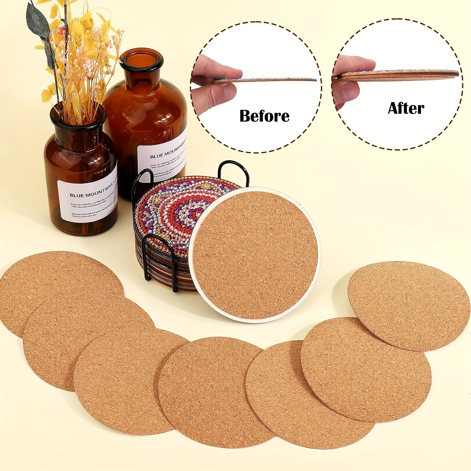 Self adhesive Cork Coasters Cork Coasters Cork Coasters - Temu