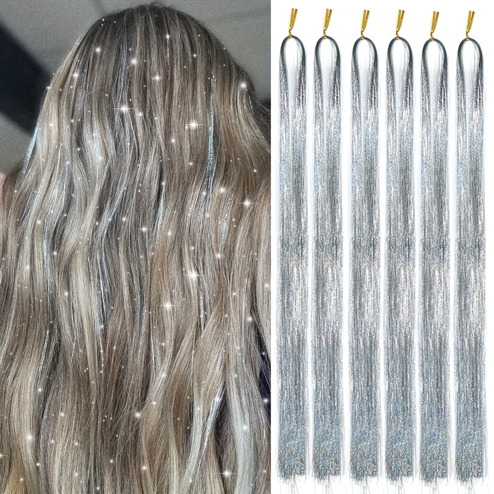 Sparkling Shiny Clip In Hair Tinsel Kit Heat Resistant - Temu