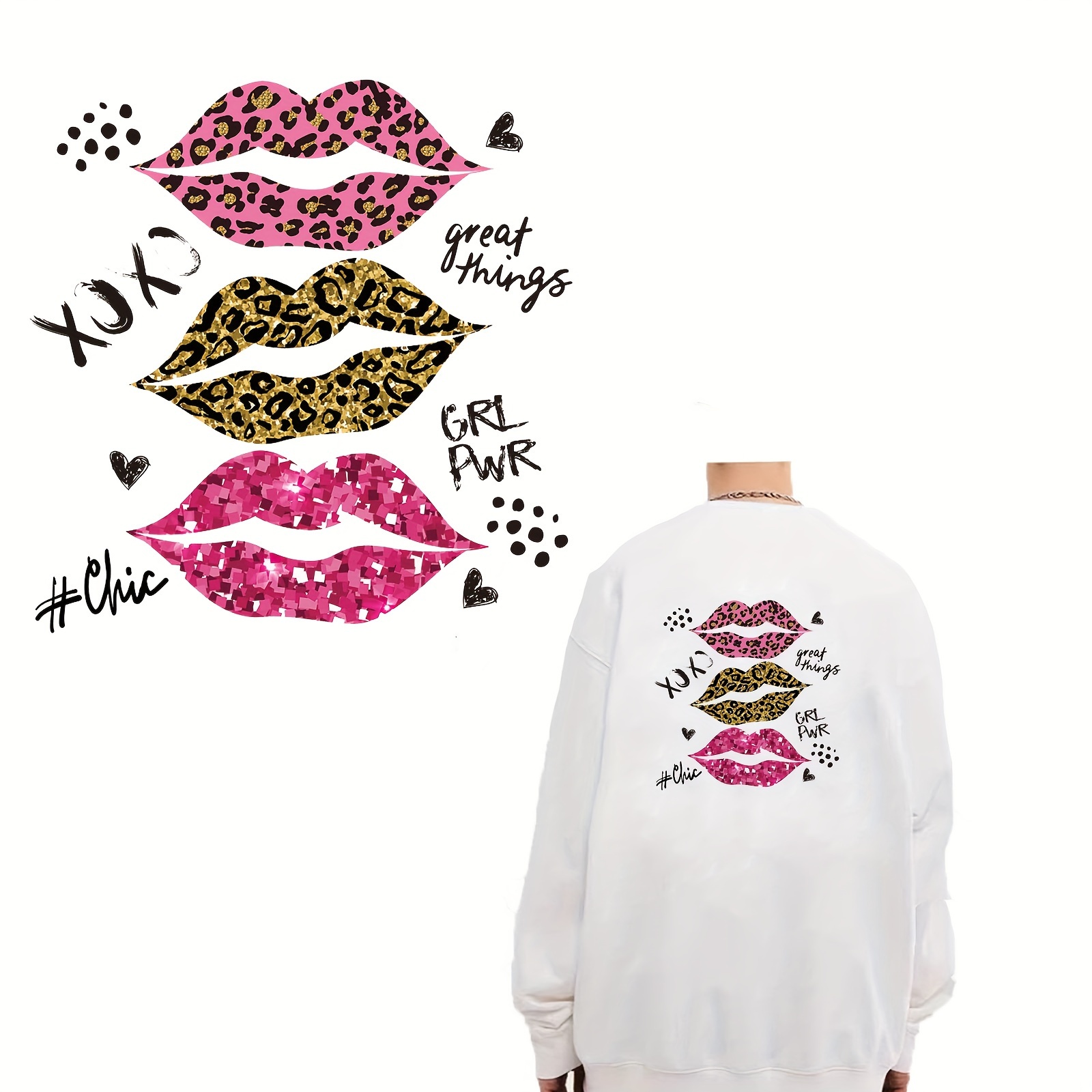 Vinyl Iron on Stickers For Clothes Sexy Lips With American - Temu