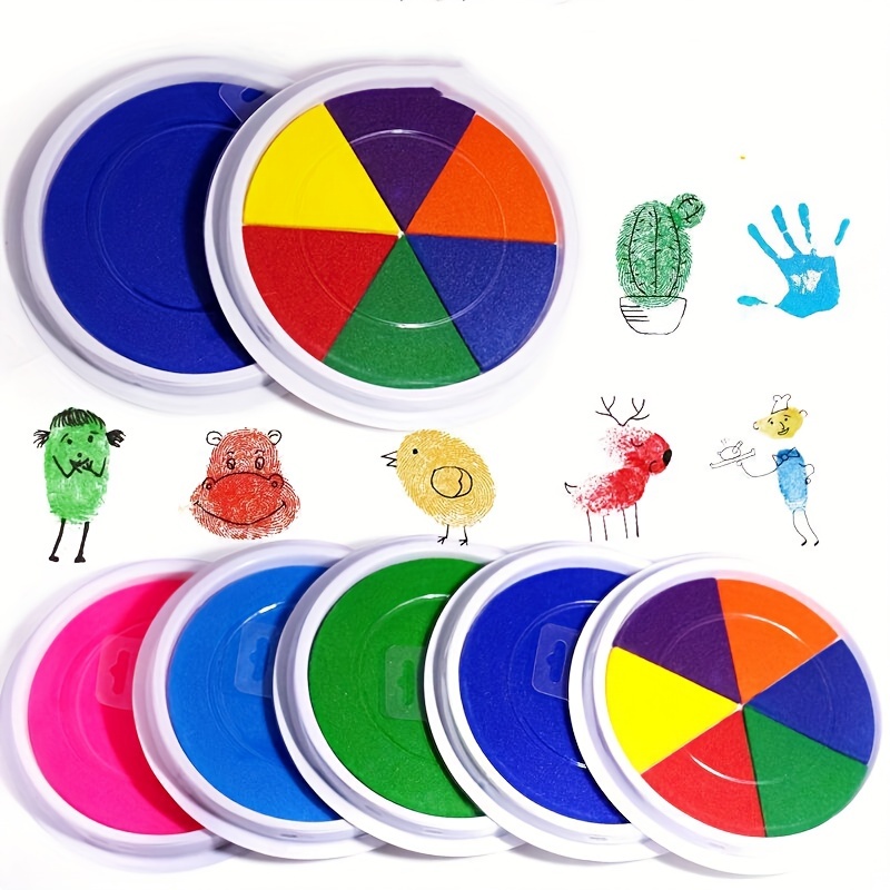 Finger Washable Ink Pads For Students Non toxic Diy Rainbow - Temu