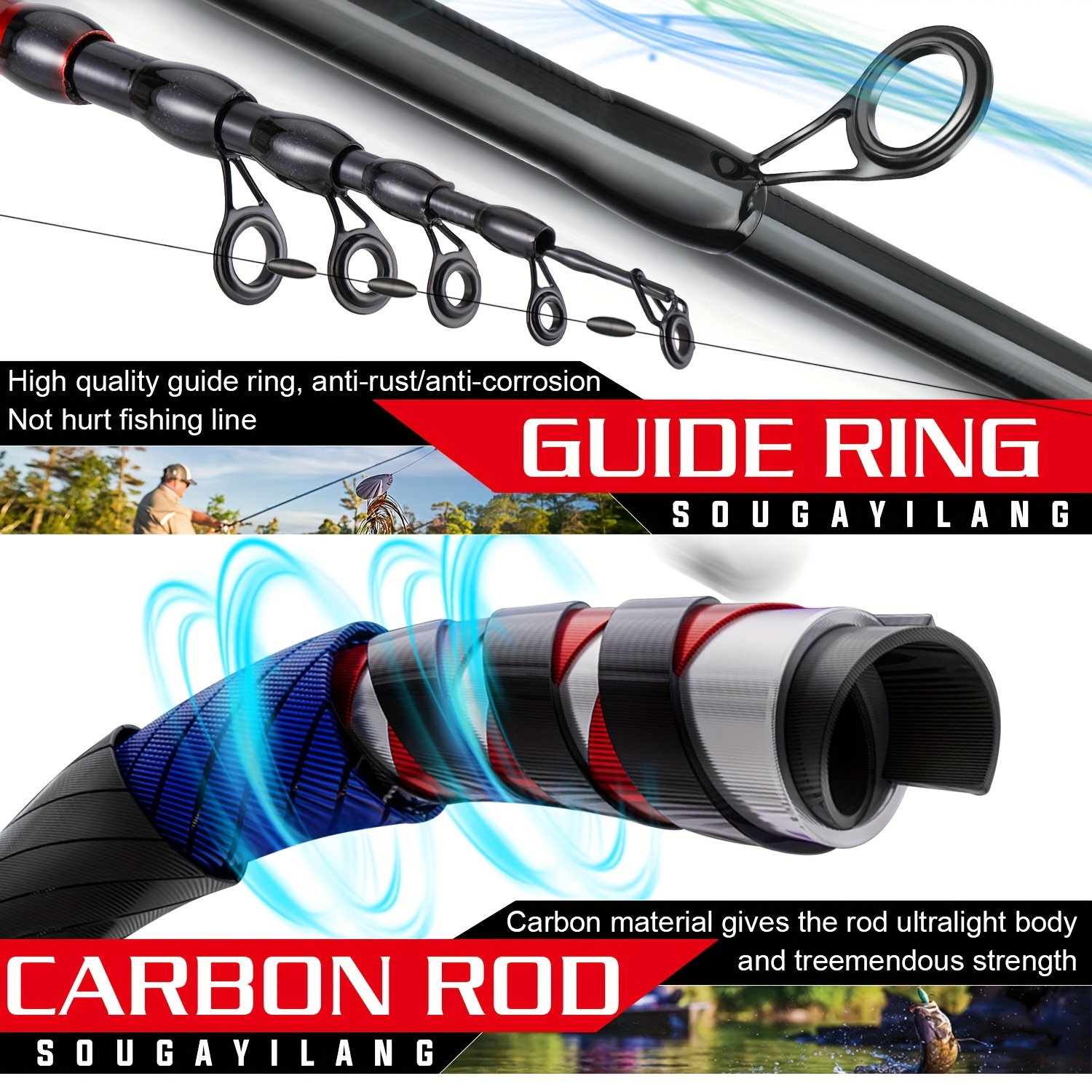 Fishing Pole Kit Telescopic Carbon Fishing Rod Reel Combo - Temu