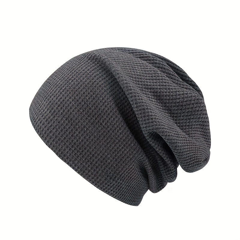 Gorro para hombre de lana de invierno con patrón de gofre elegante