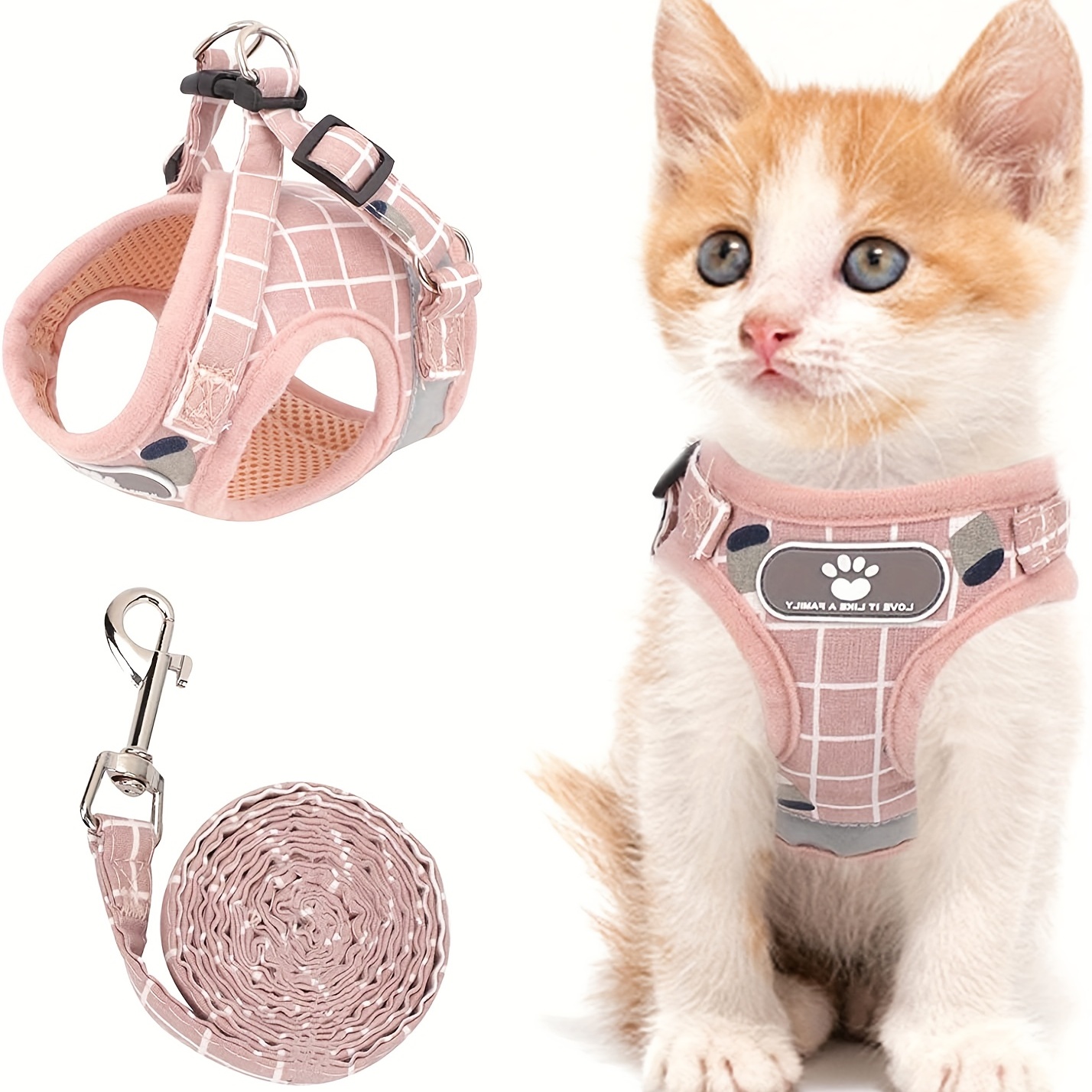 

Cat Vest Harness And Leash Set Small Dog Vest Harness For Walking, Dog Vest Harness For Small Dogs Adjustable Reflective Step Harness For Dogs