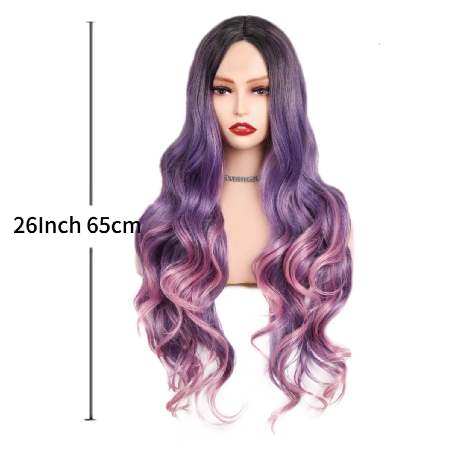 3 Tones Blonde Purple Black Ombre Long Body Wave High Temperature Fiber  Natural Hair Synthetic Wigs - China Hair Products and Remy Hair price