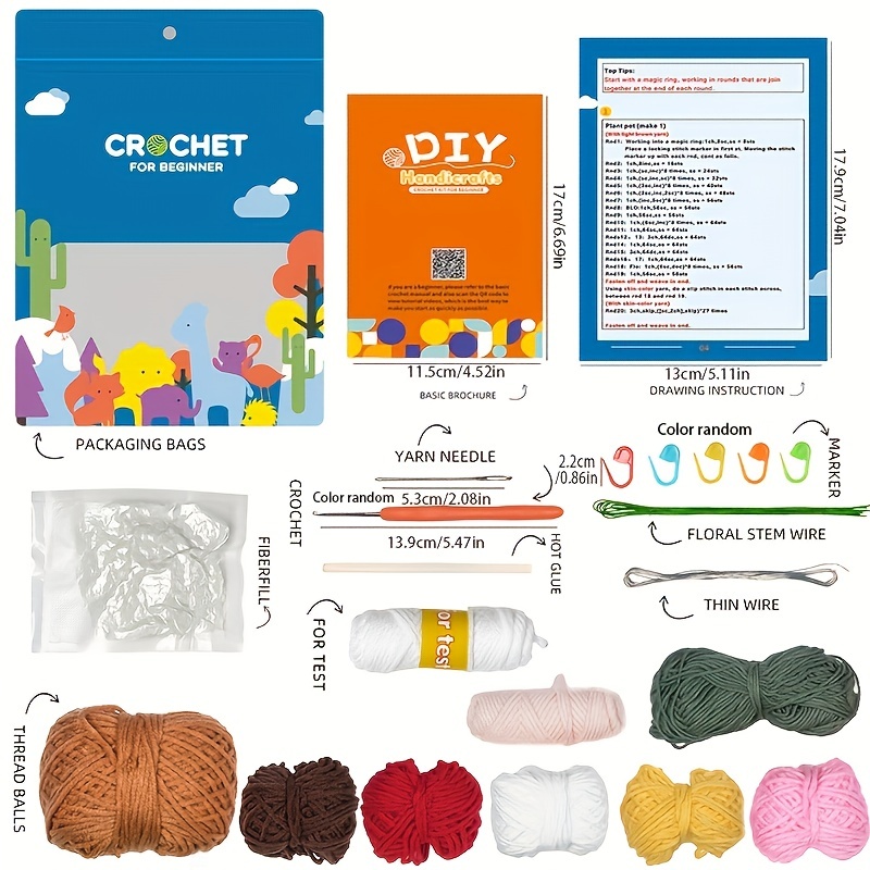 Crochet Material Pack Braided Handmade Diy Wool Thread - Temu