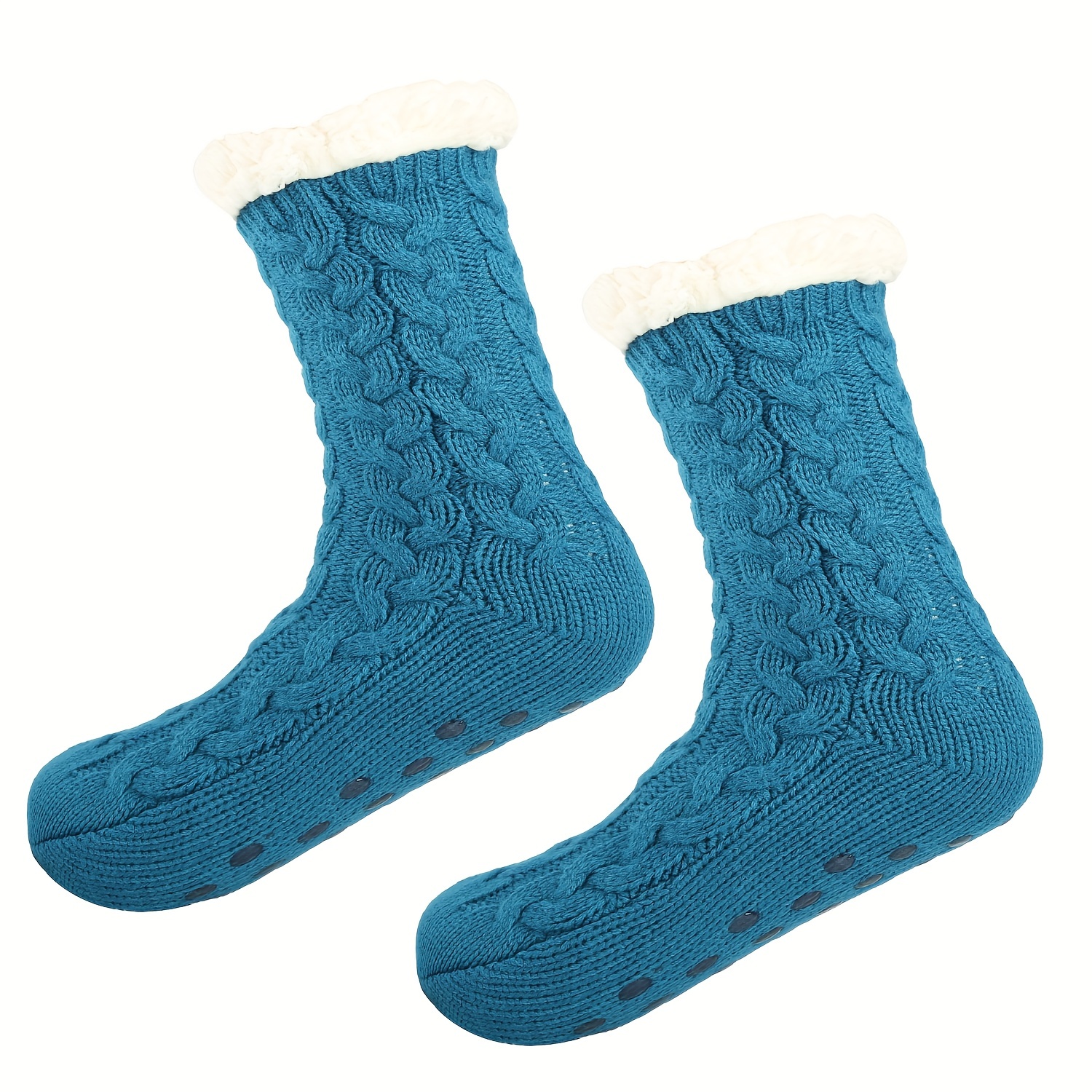 Braided Winter Socks Women Soft Fleece Lined Warm Fuzzy - Temu