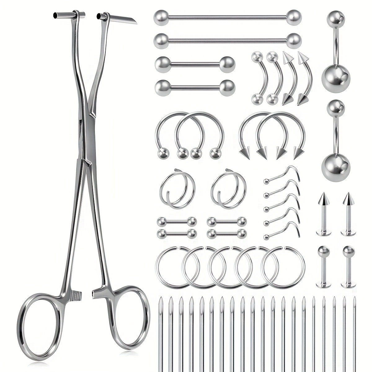  15 Pcs Piercing Kit Piercing Ball Grabber Tool Piercing Barbell  Clamps Piercing Forceps Stainless Steel Pliers Jewelry Clamp Tweezers  Labret Ear Studs Lip Studs Tongue Studs Piercing Removal Tool : Beauty