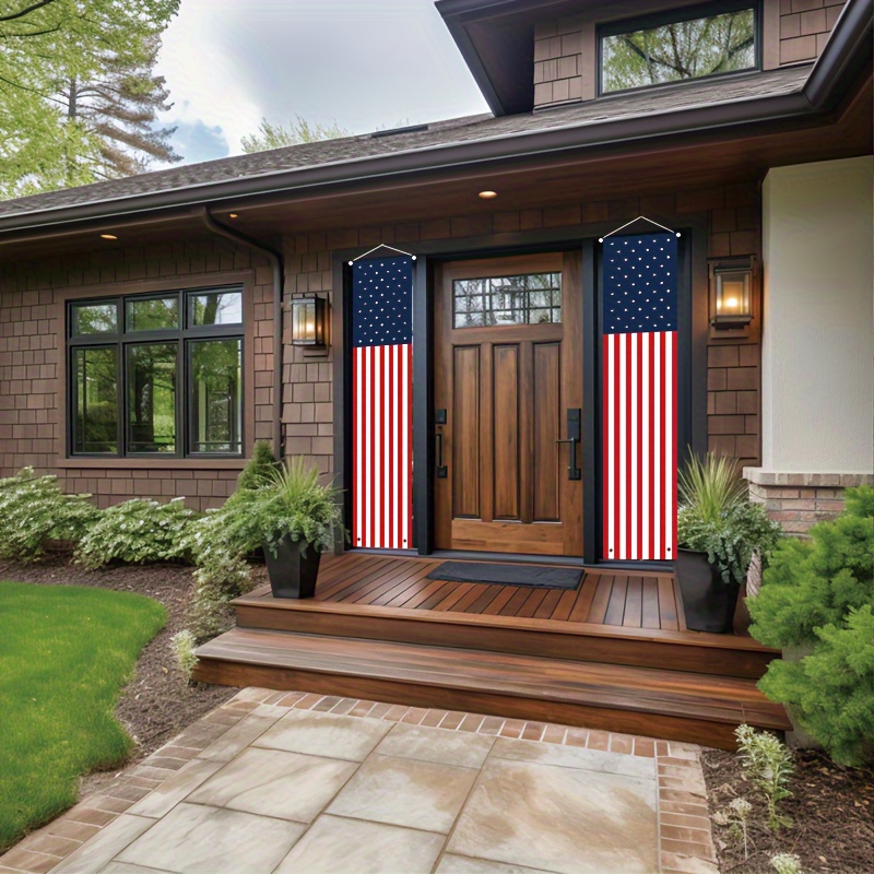 

1pair, United States Flag Banners With Couplets, 11.8-inch*70.8 Inch Banners For Activities Such As Independence Day In The United States.