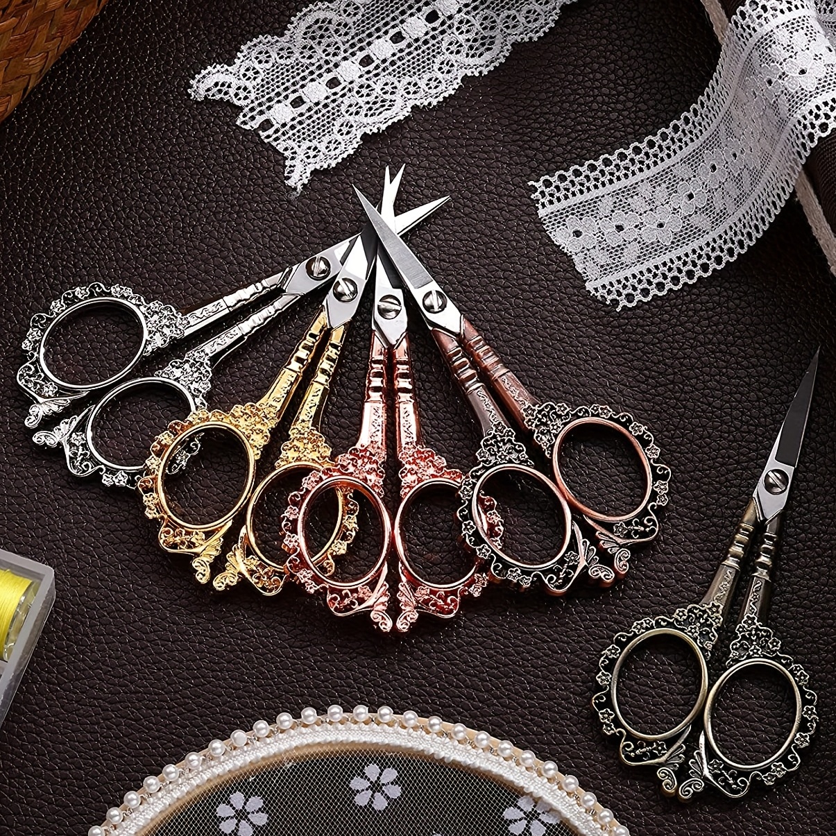 Sewing Embroidery Scissors Small Retro Sharp Tipped Scissors - Temu