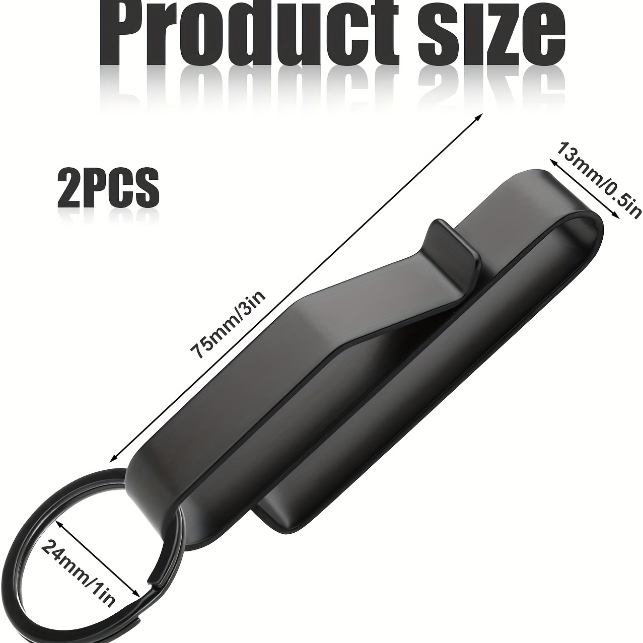 Belt Clip Keychain Holder with Metal Hook & Heavy Duty 1 1/4 Inch Key Ring