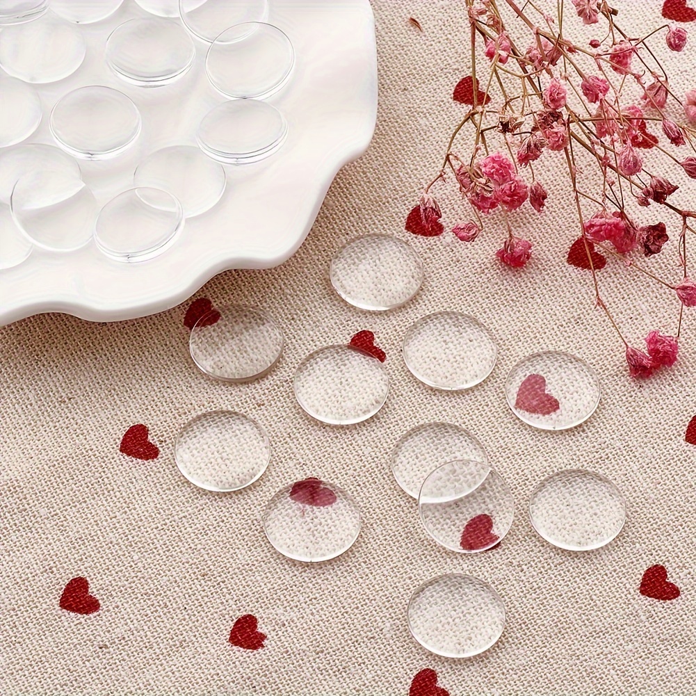 

100/200pcs 10-25mm Transparent Glass Cabochons For Cameo Photo Pendant Jewelry Making Creative Christmas Decorations Craft Supplies