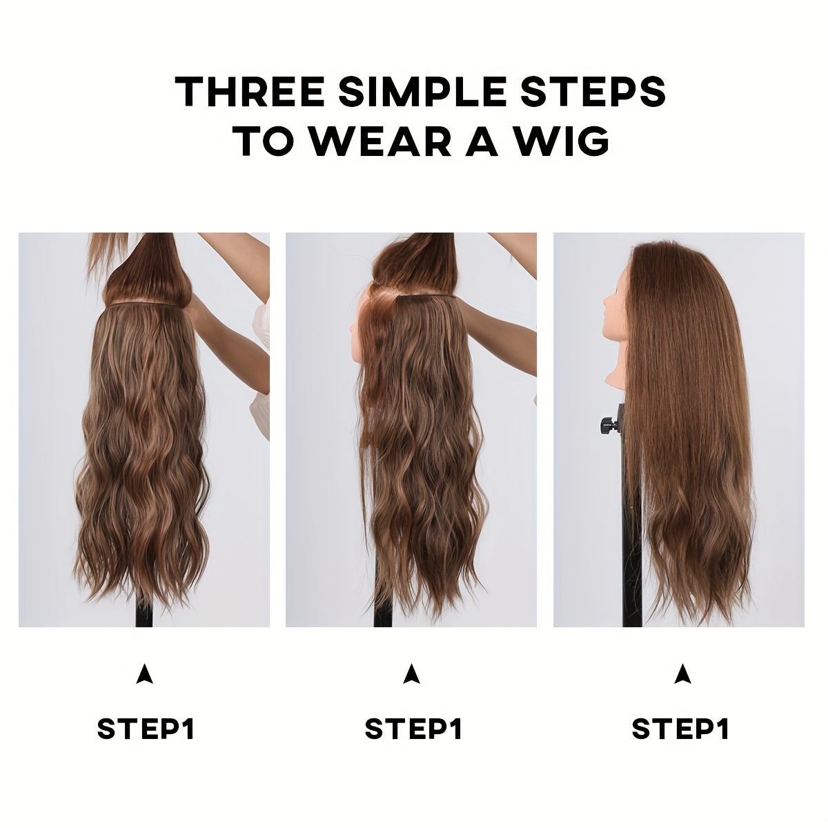 4pcs Straight Hair Pieces Synthetic Extensions for Daily Use