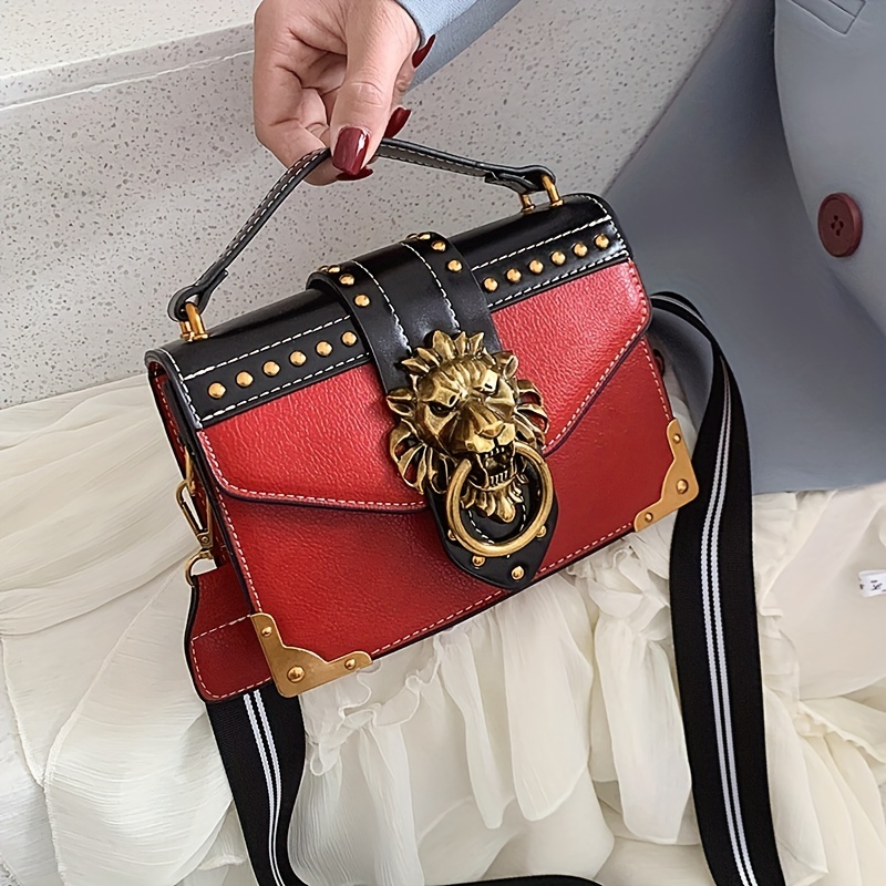 New Poker Design Rivets Women's Purses and Handbags Shoulder Chain Bag  Designer Small Crossbody Bag Female Clutch Bag Pu Leather