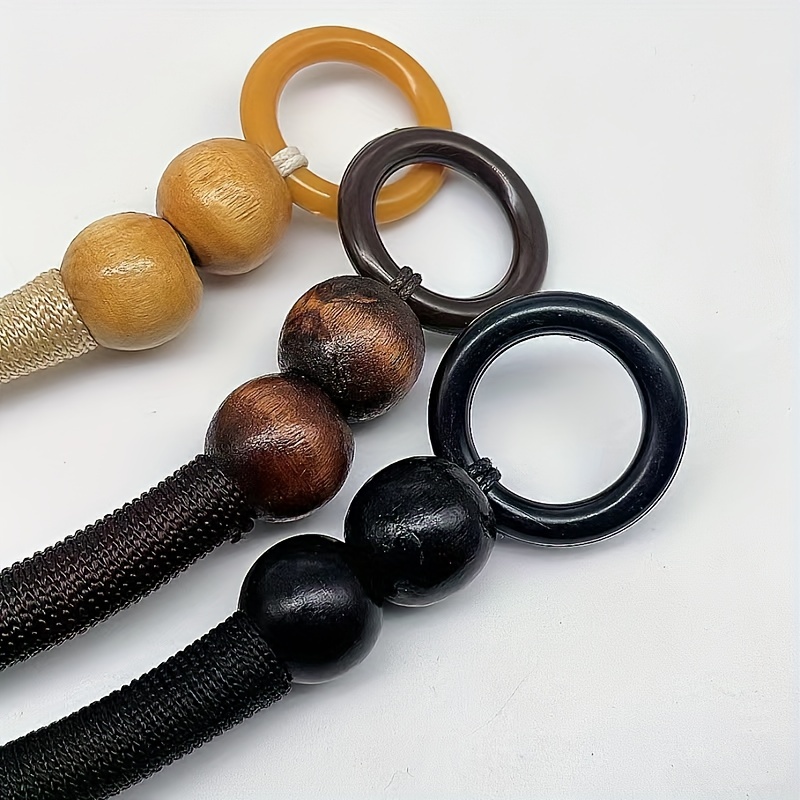 Pack de 4 poignées de sac rond en bois et anneau en bambou Poignées de sac  à main anneaux en bambou Poignées de sac
