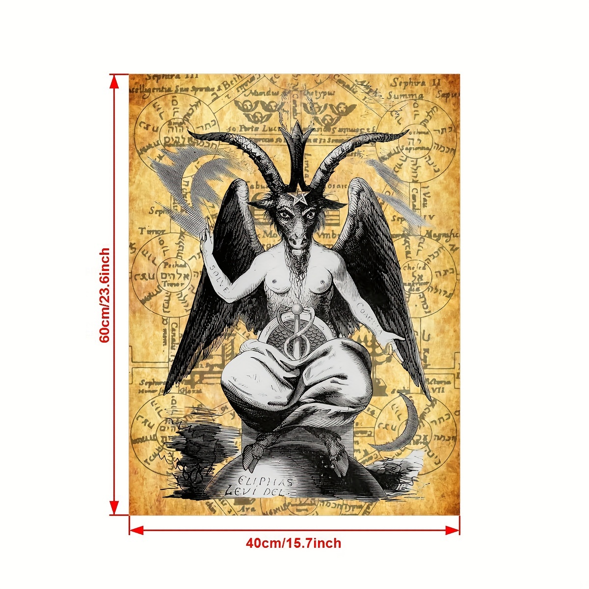 Canvas Painting Baphomet Print Satanic Goat Poster Eliphas - Temu